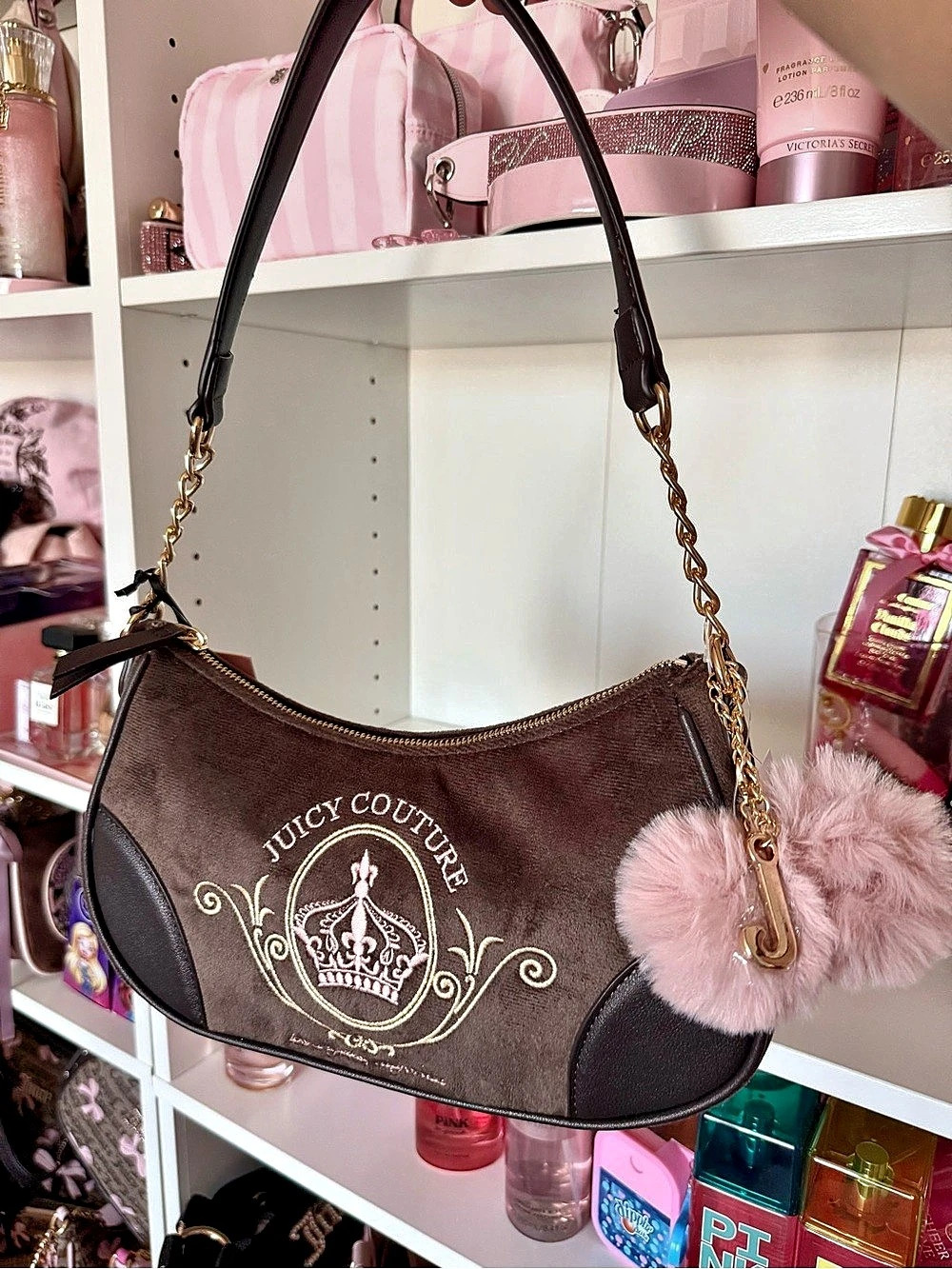 Juicy Couture Brown & Pink Shoulder Bag